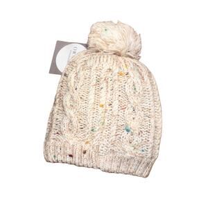Chic Tweak Faux Fur Cable Knit Hat Small NWT